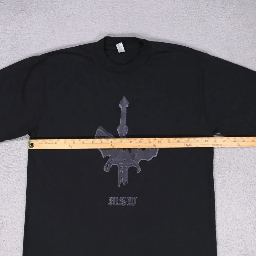 Los Angeles Apparel 6.5oz Black Garment Dyed Short Sleeve T Shirt Unisex Small